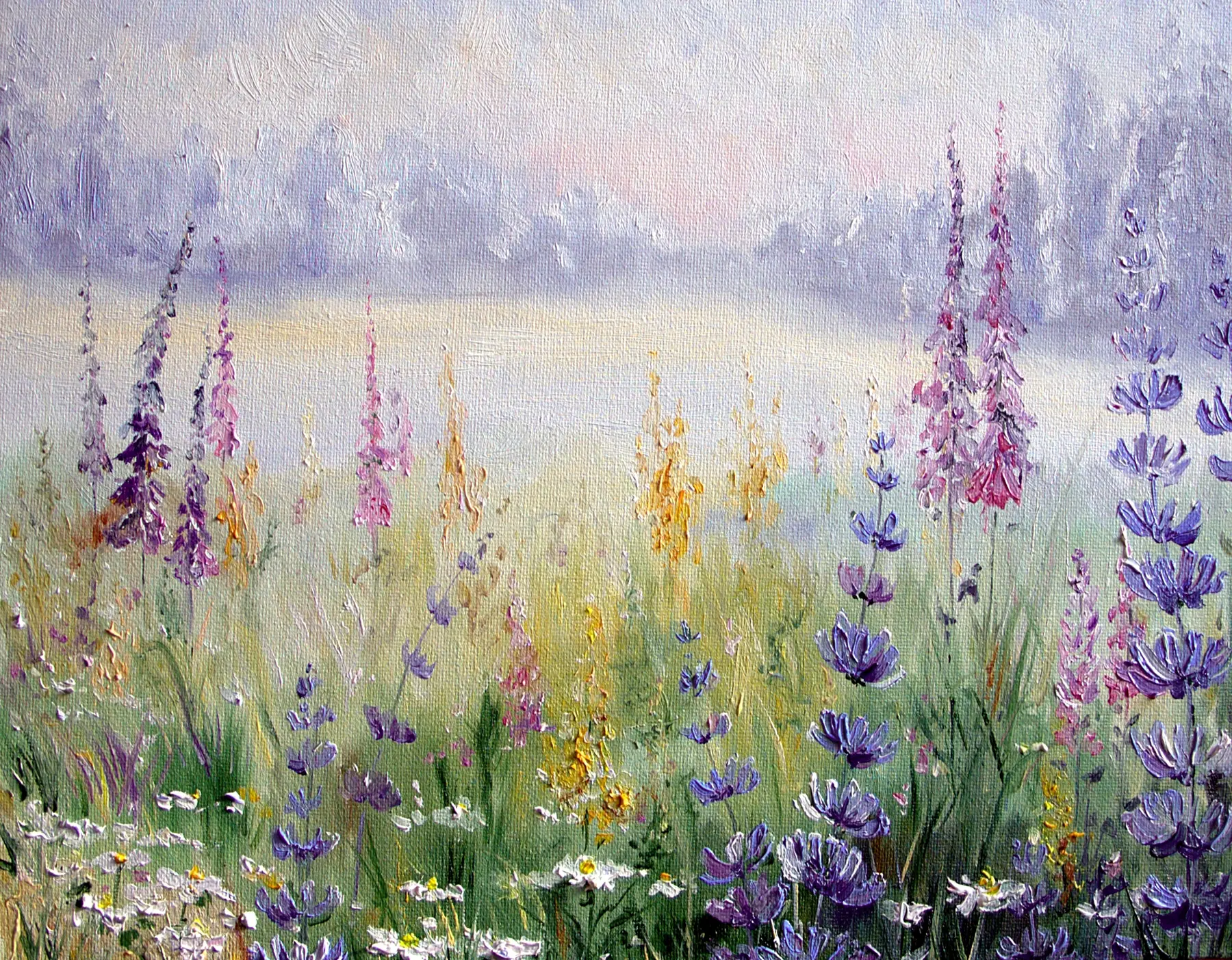wall murals Flower meadow, oil painting u30067