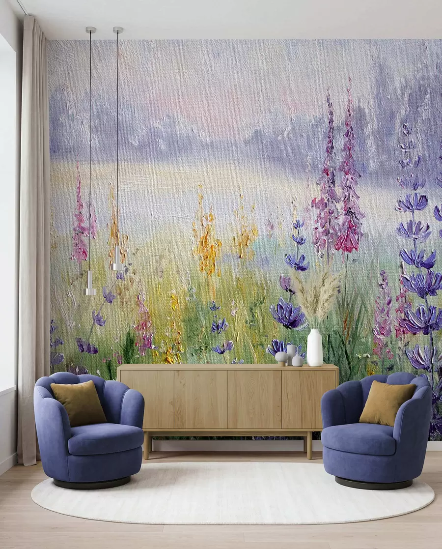 wall murals Meadow in Painterly Colour u30067