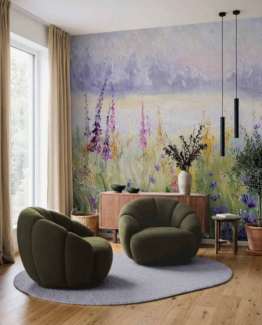 wall murals Flower meadow, oil painting u30067