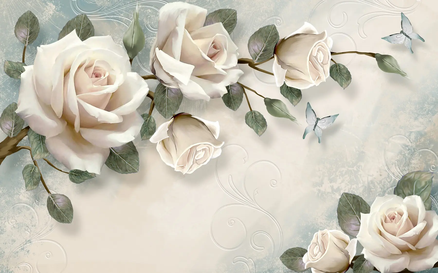 wall murals Cream roses u31353