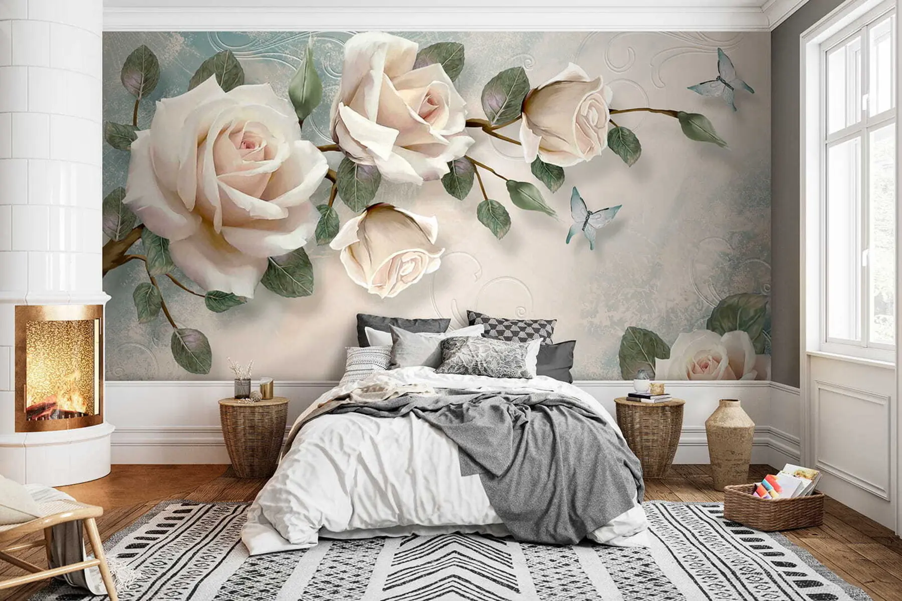 wall murals Cream roses u31353