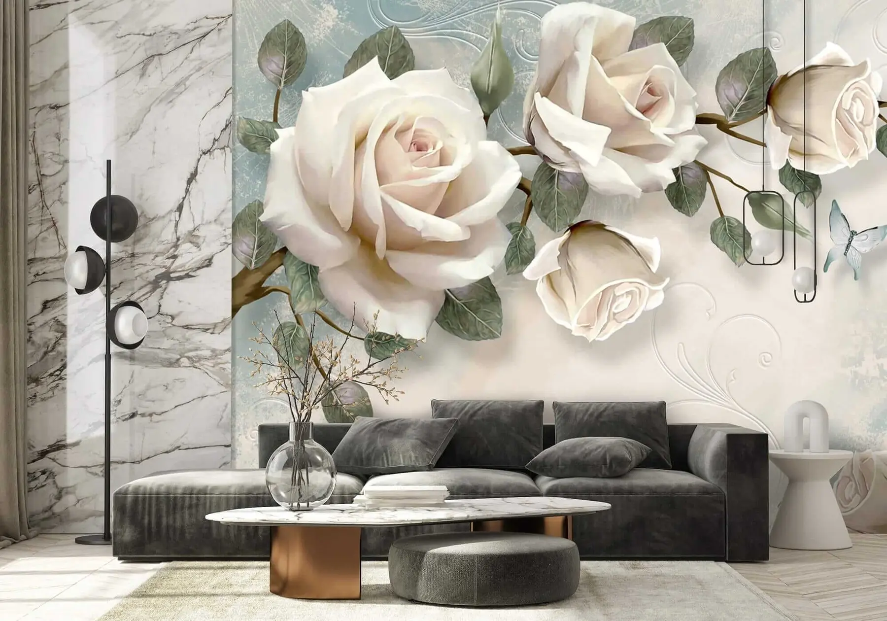 wall murals Cream roses u31353