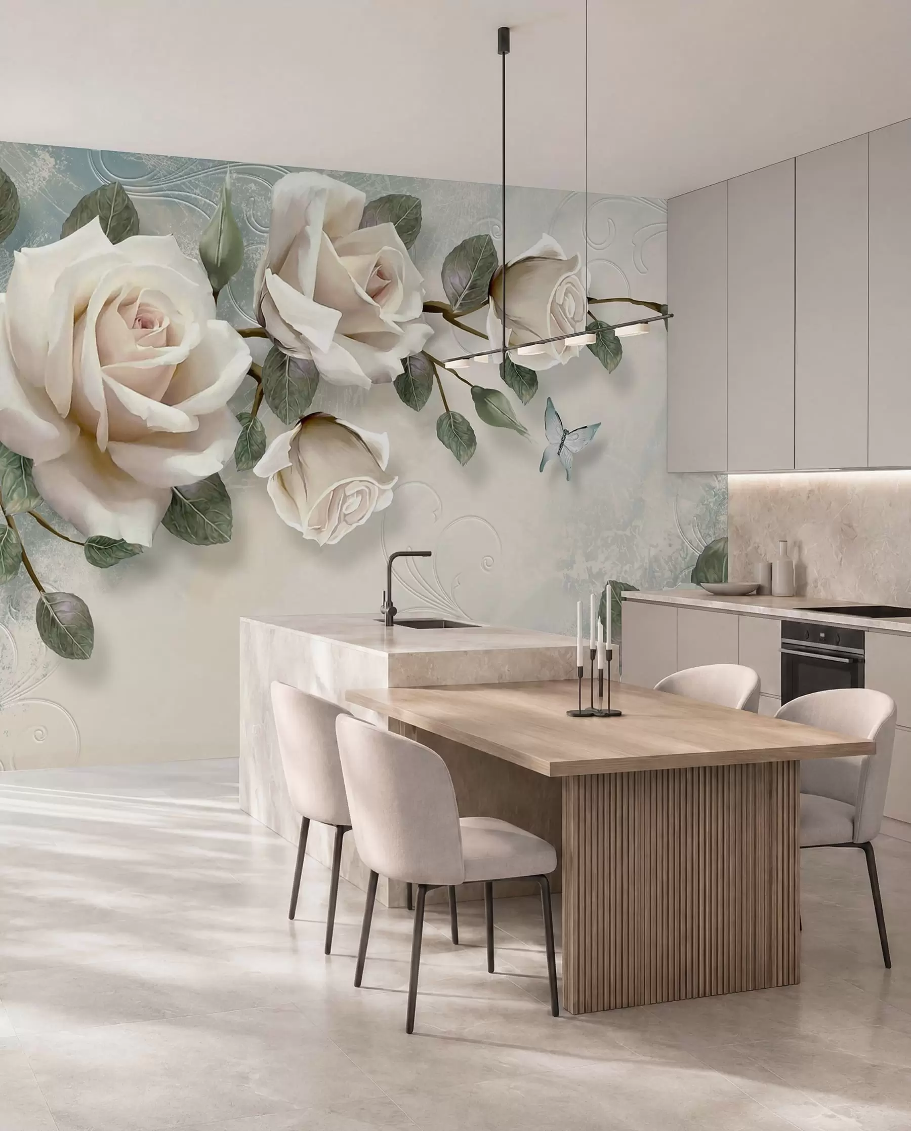wall murals Cream roses u31353