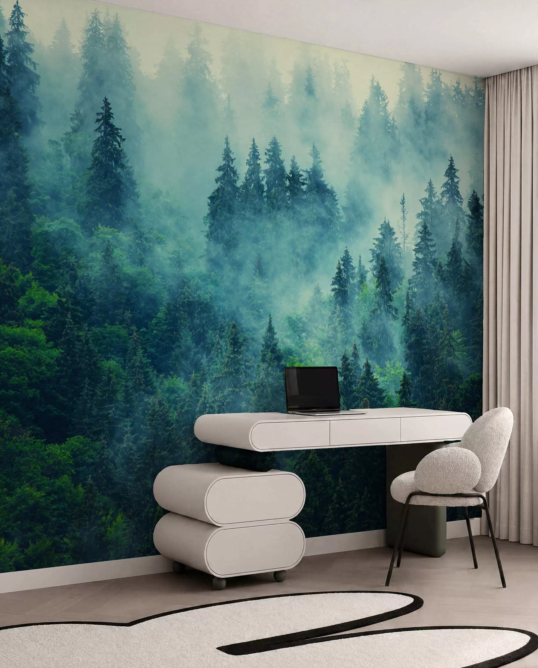 wall murals Forest in Deep Teal u33150