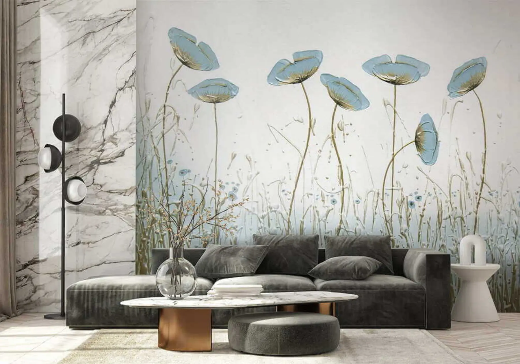 wall murals Poppies. Oil paints u34867