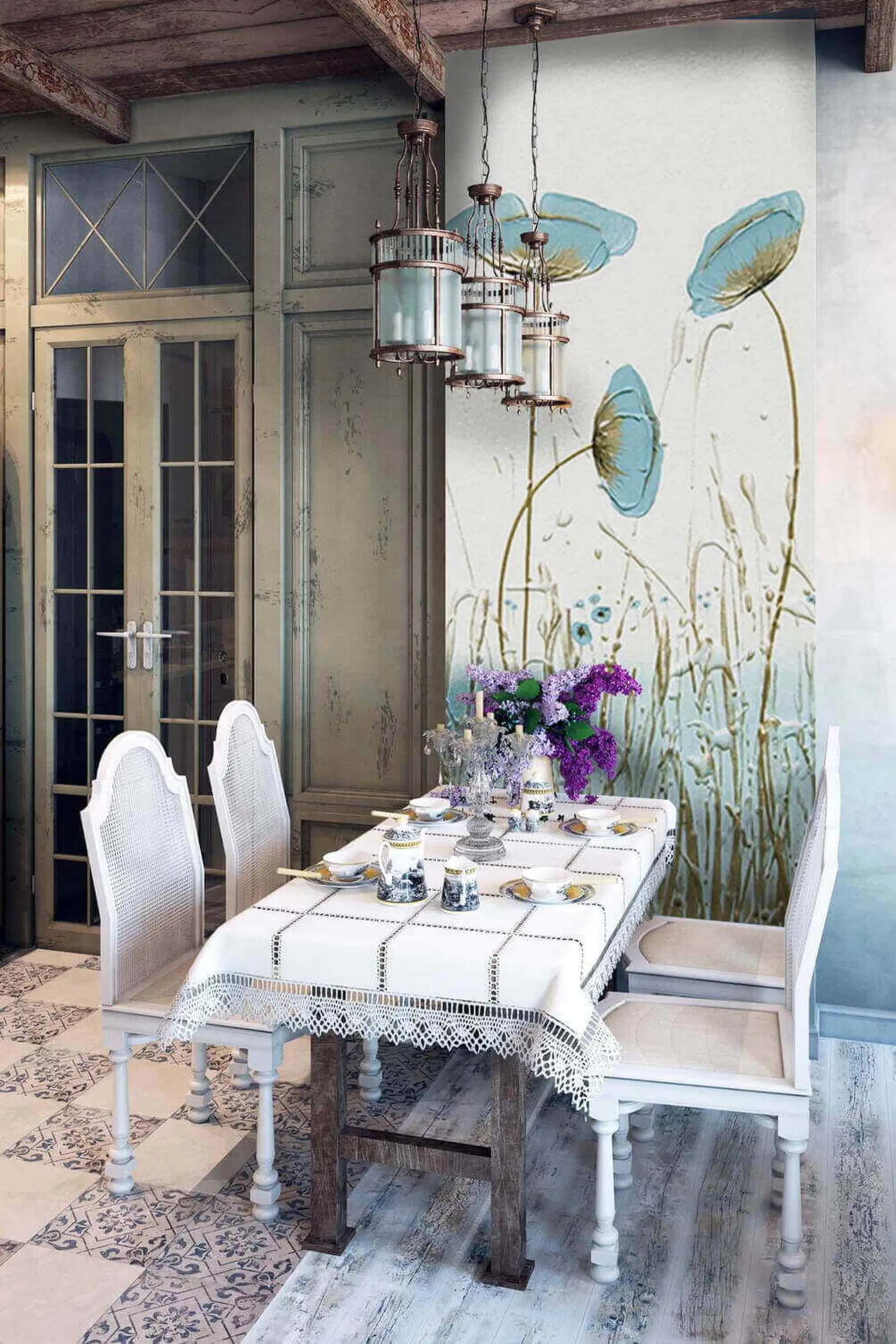 wall murals Poppies. Oil paints u34867