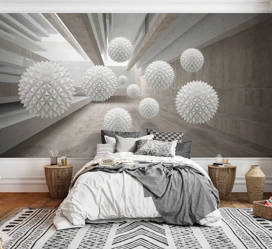 wall murals Spheres floating in the air u34969