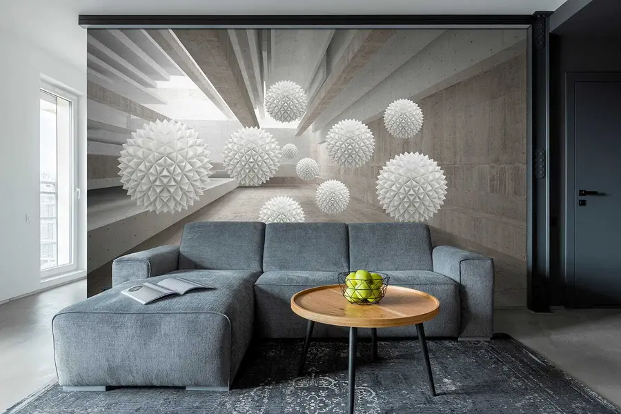 wall murals Spheres floating in the air u34969