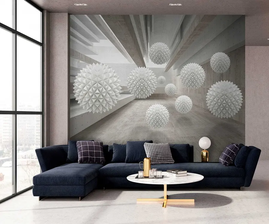 wall murals Spheres floating in the air u34969