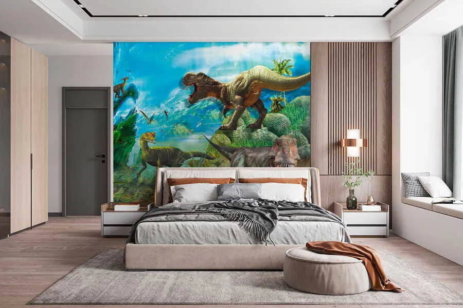 wall murals Dinosaurs in the jungle u35232