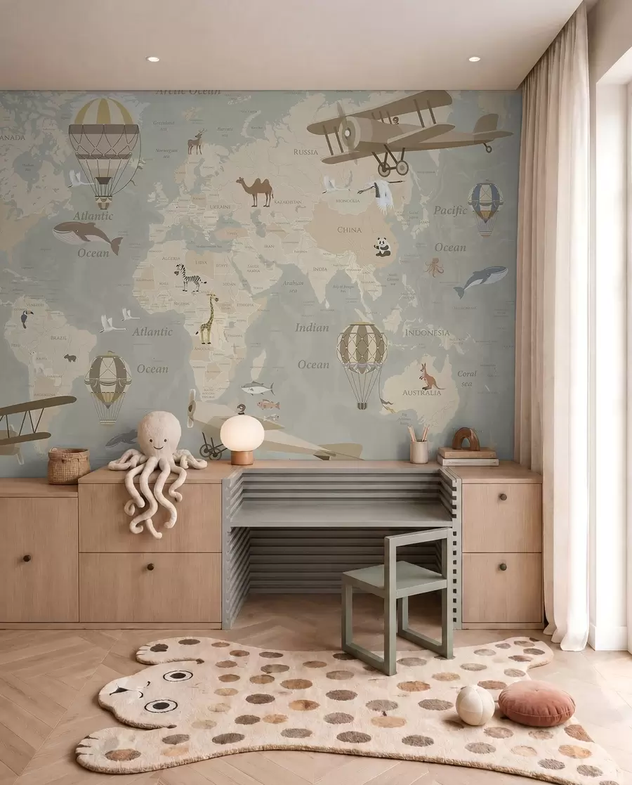 wall murals Balloon World Map u36066