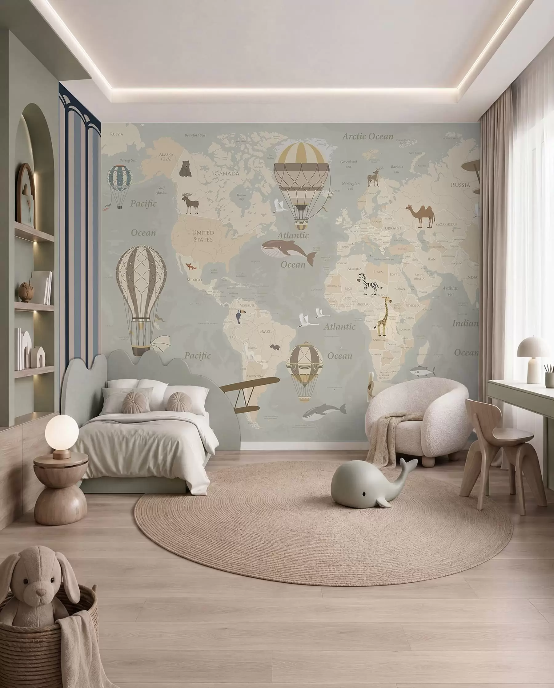 wall murals Balloon World Map u36066