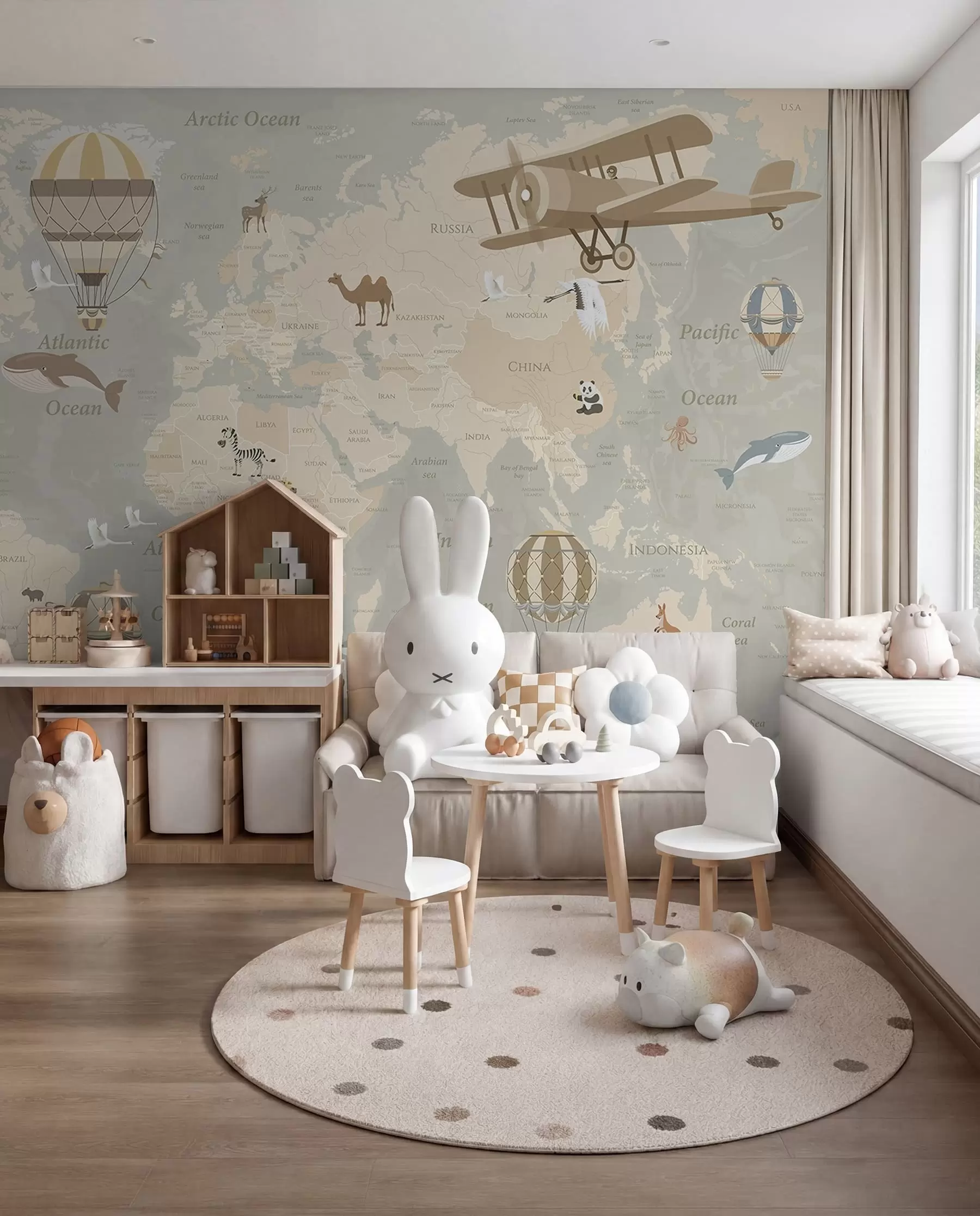 wall murals Balloon World Map u36066