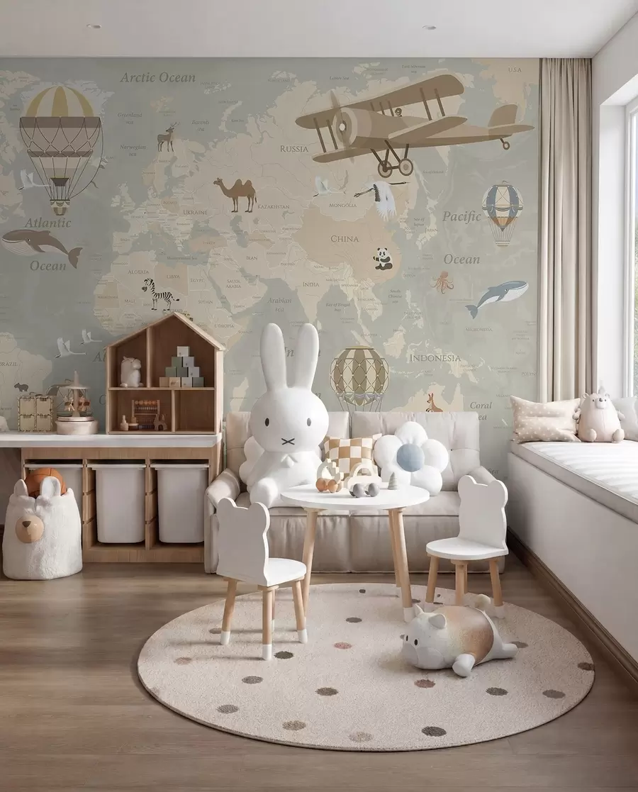 wall murals Balloon World Map u36066