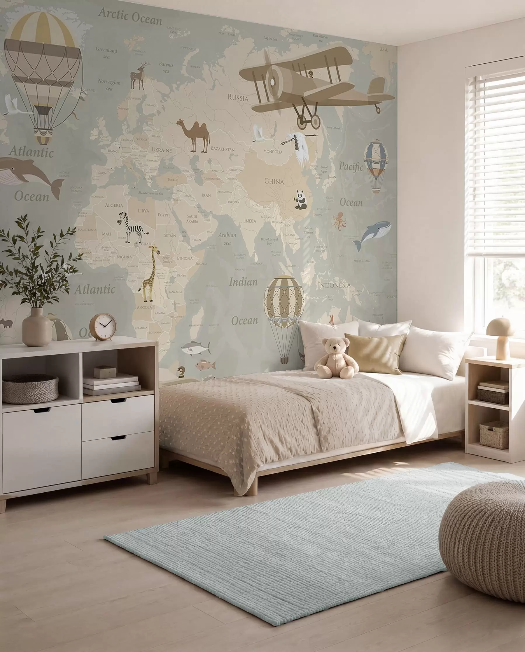 wall murals Balloon World Map u36066