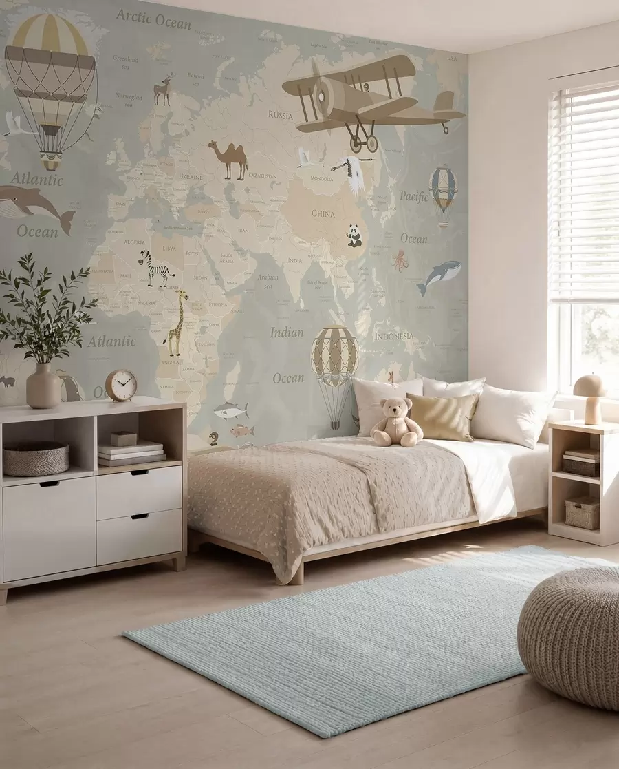 wall murals Balloon World Map u36066
