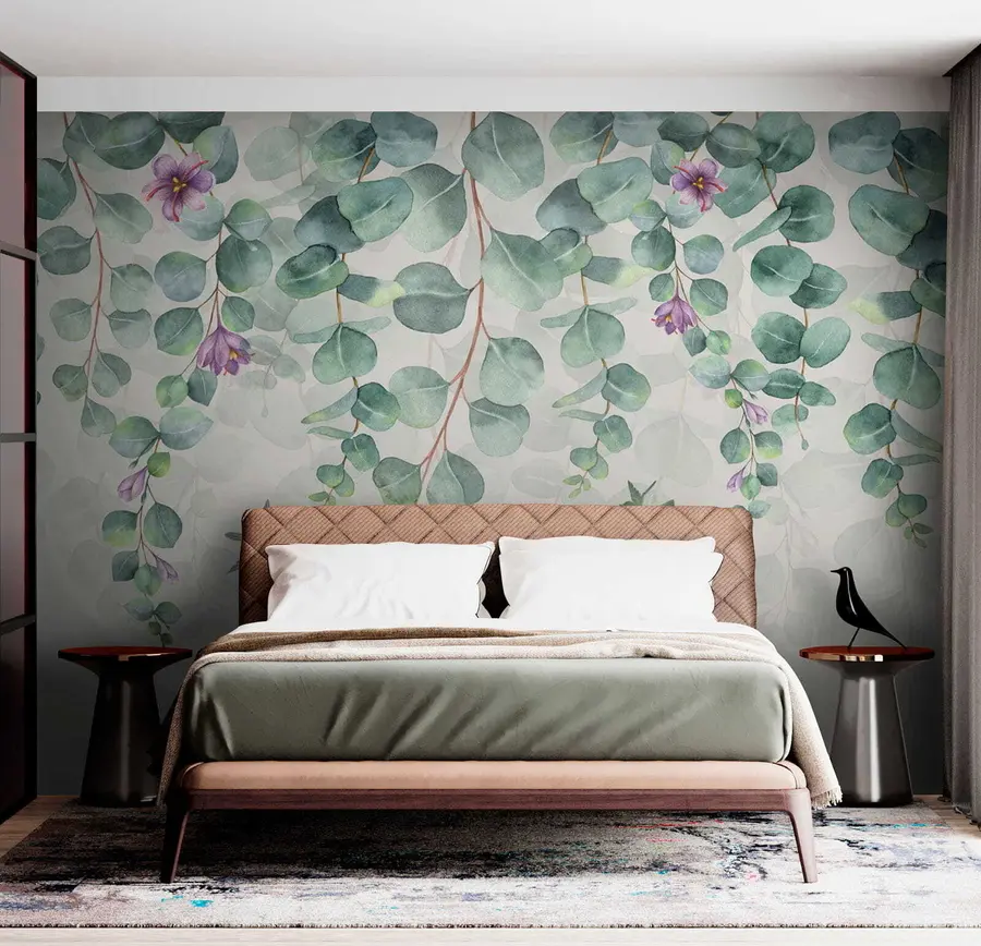 wall murals Hanging branches with flowers u36206