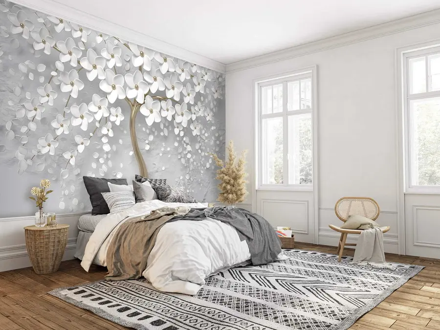 wall murals Flowering tree with large flowers u37065