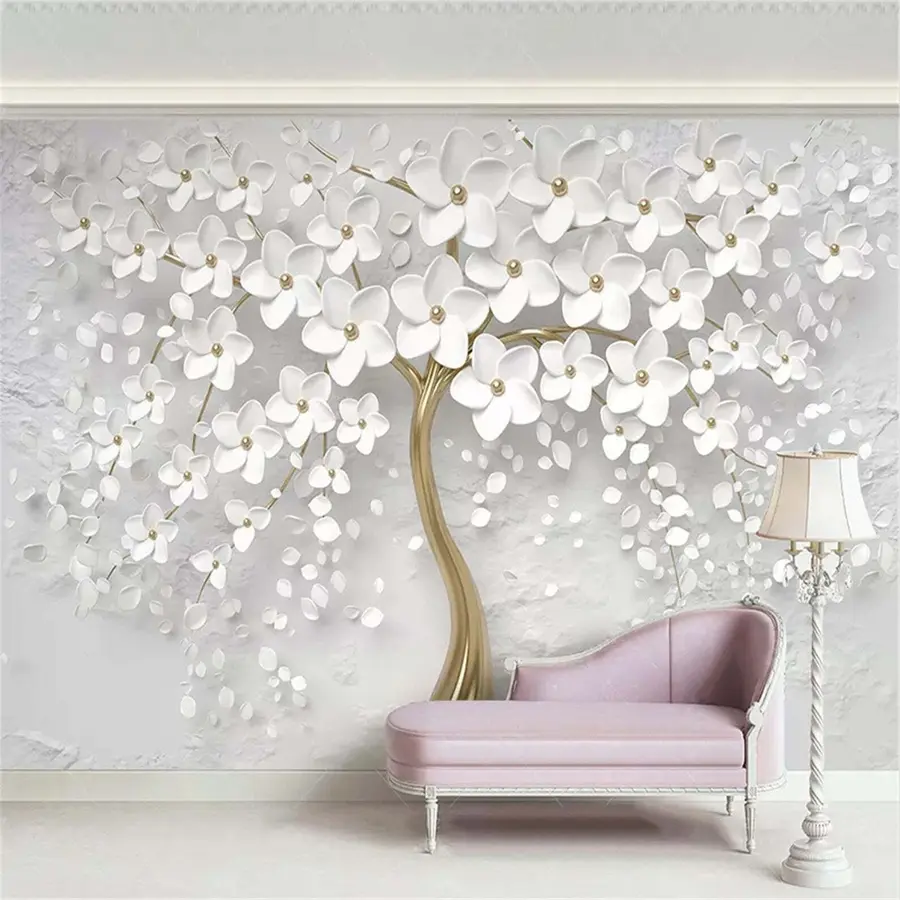 wall murals Flowering tree with large flowers u37065