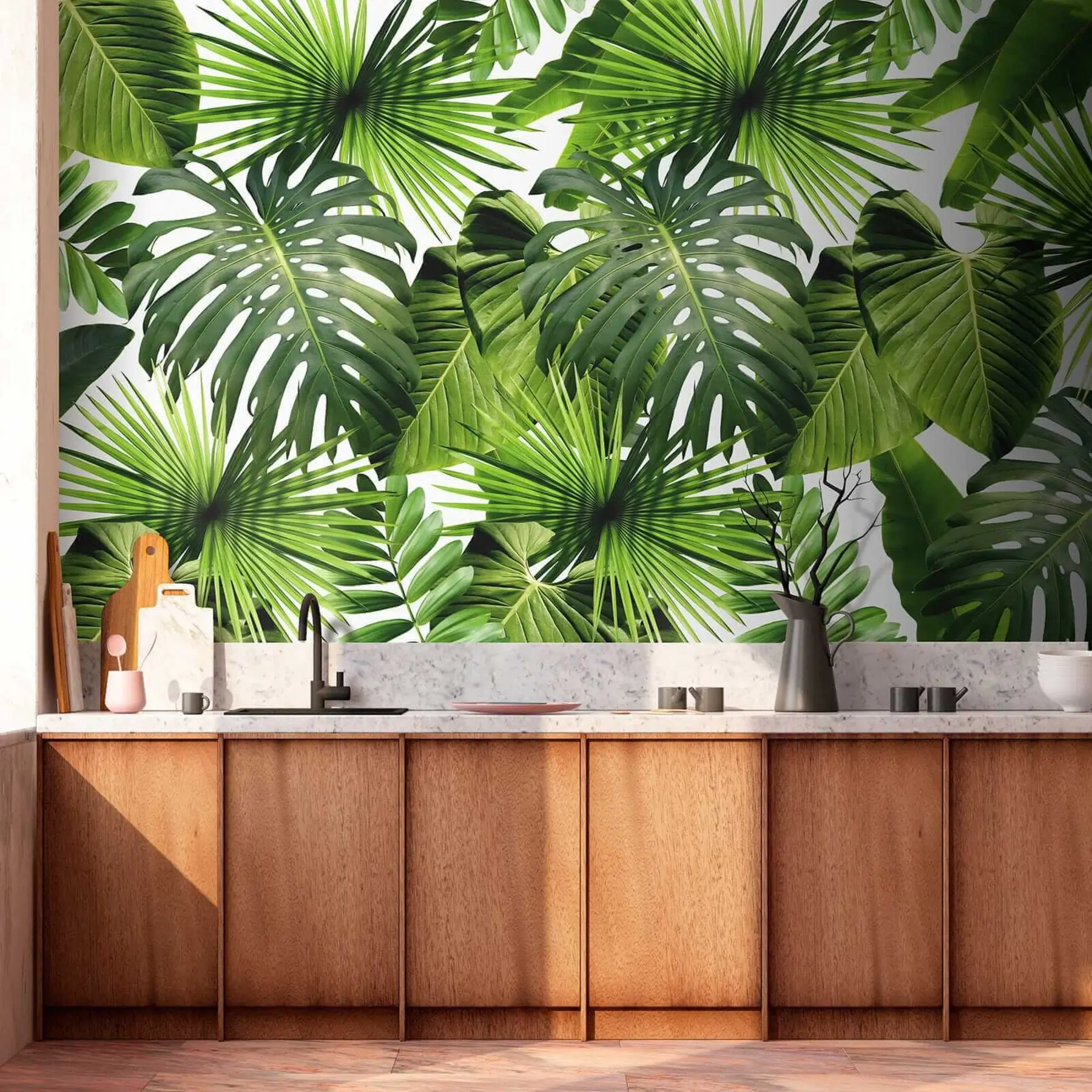 wall murals Tropical greens u37767