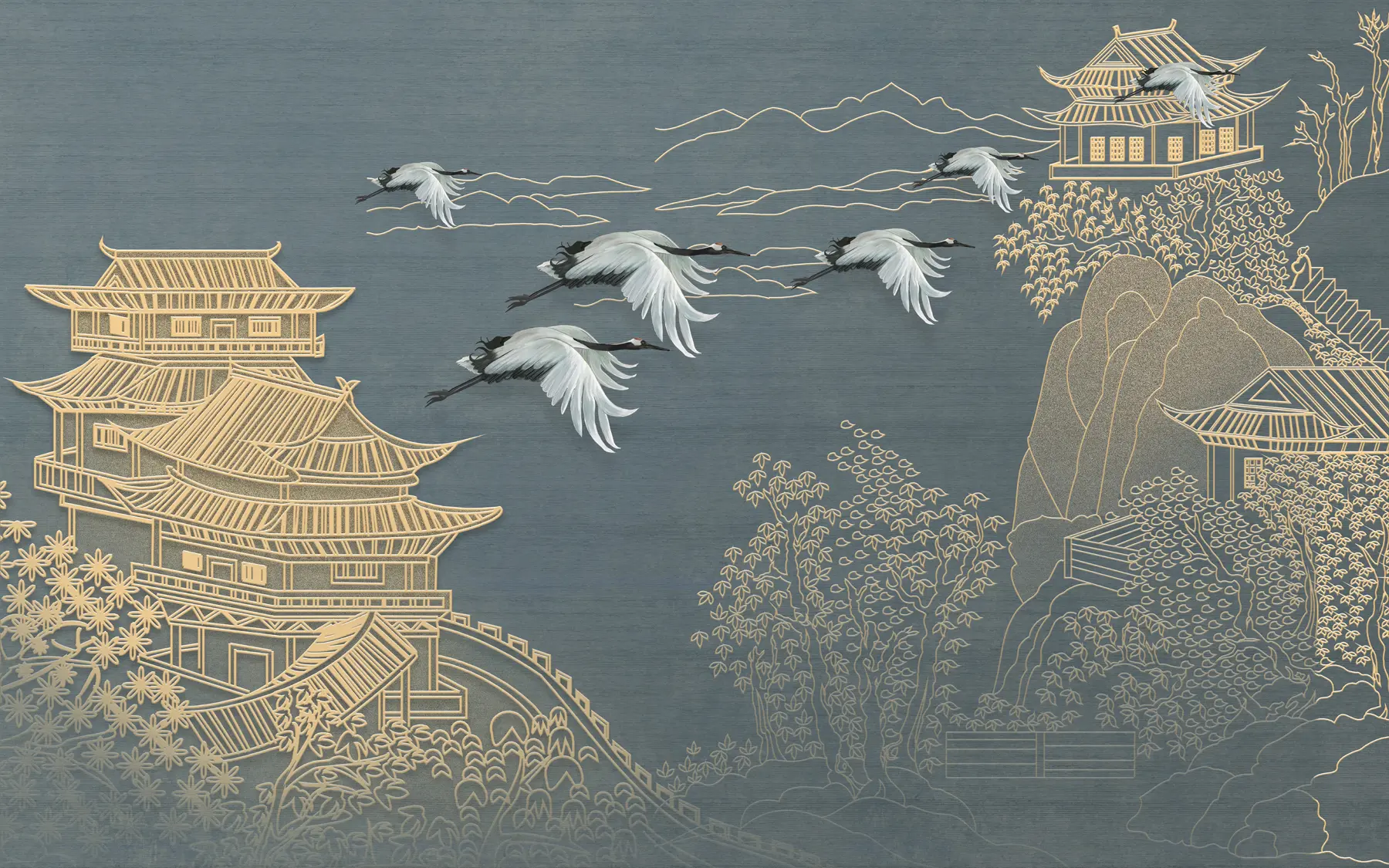wall murals Japanese style drawing u38720