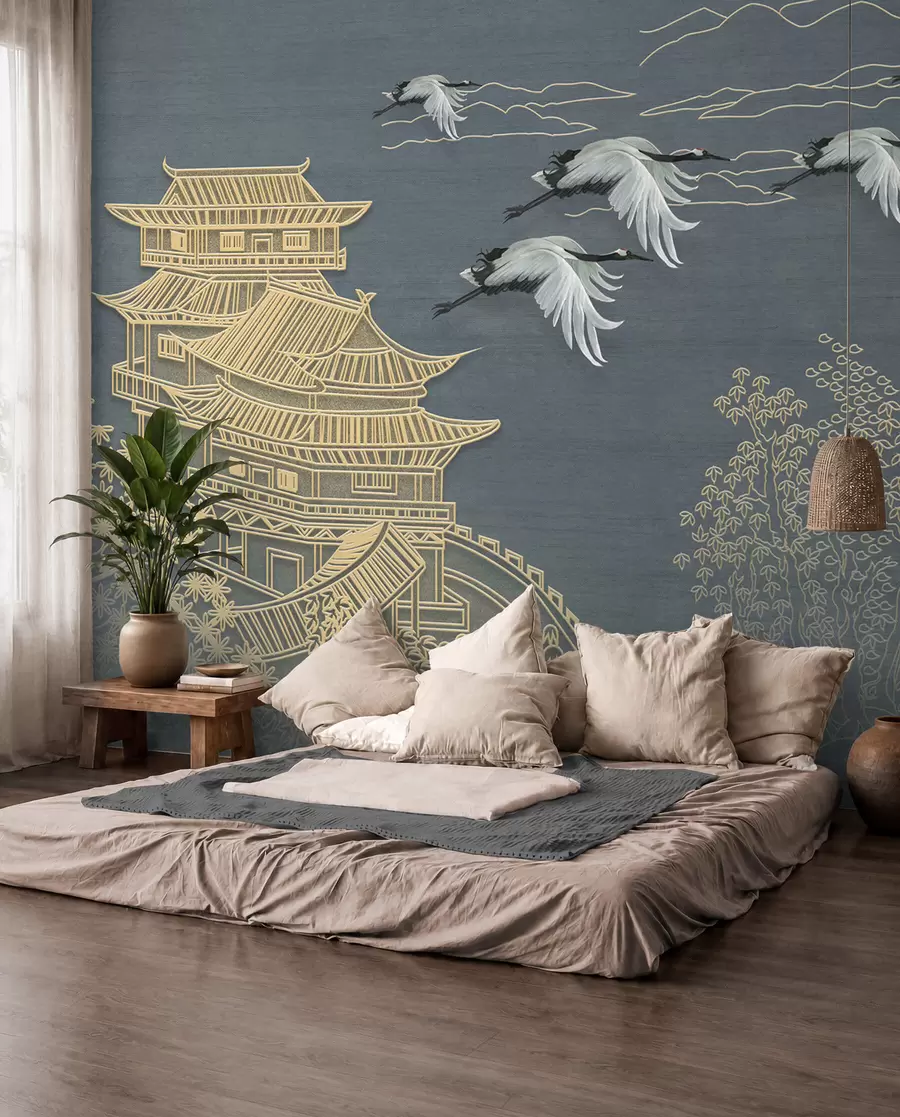 wall murals Cranes and Pagodas u38720