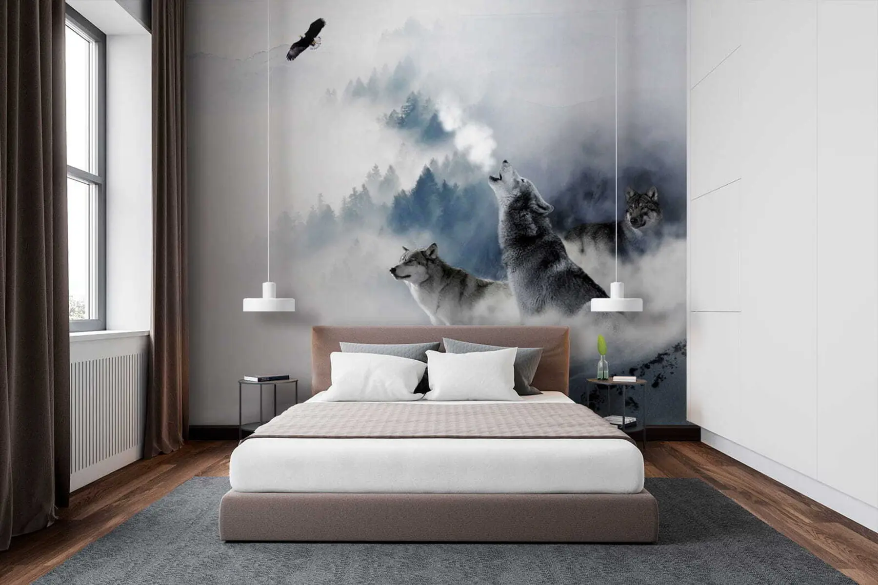 wall murals Wolves in the forest u42161