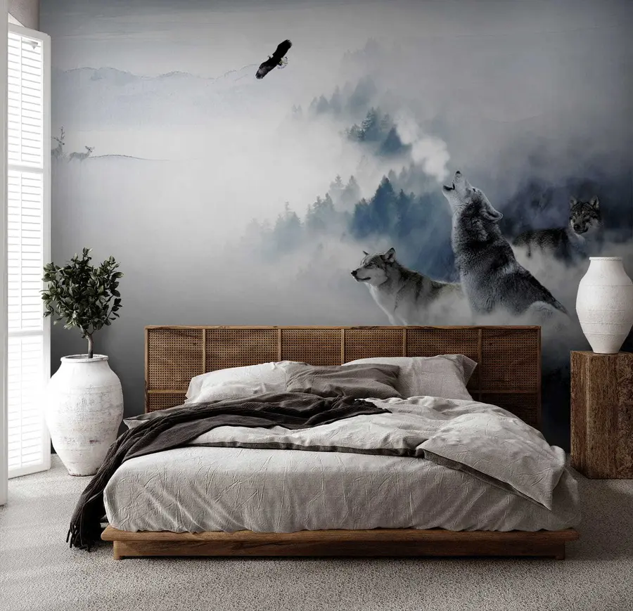 wall murals Wolves in the forest u42161
