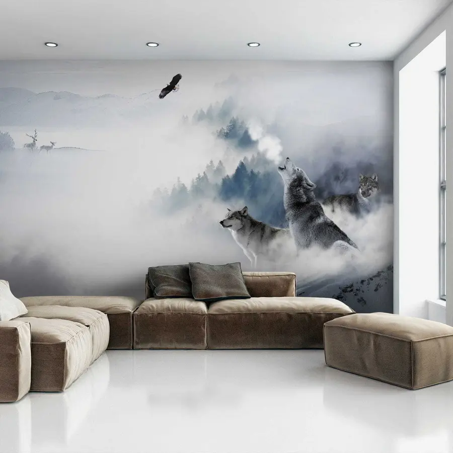 wall murals Wolves in the forest u42161