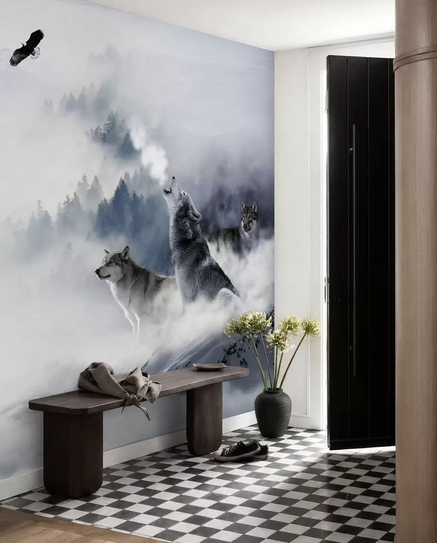 wall murals Wolves in the forest u42161