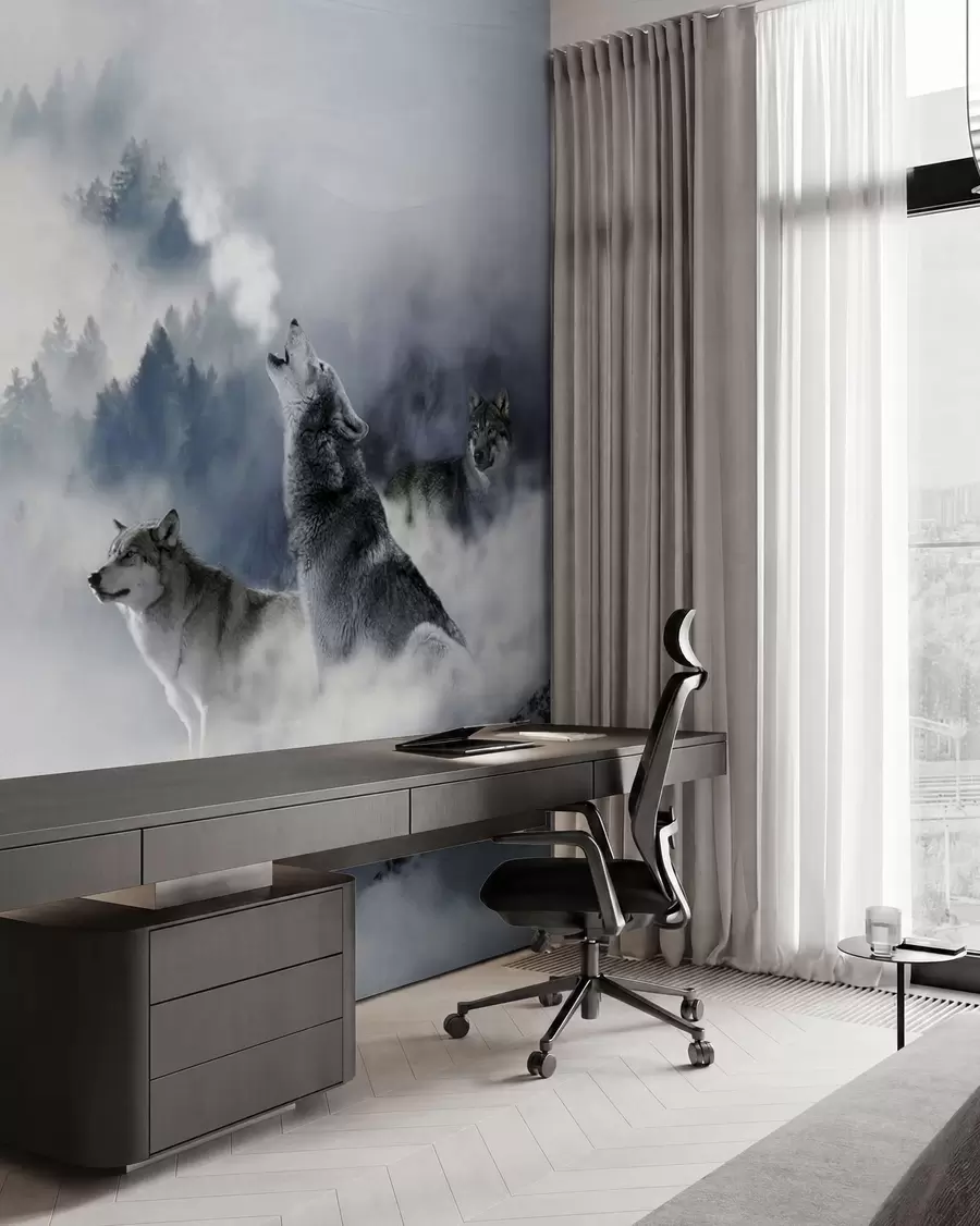 wall murals Wolves in the forest u42161