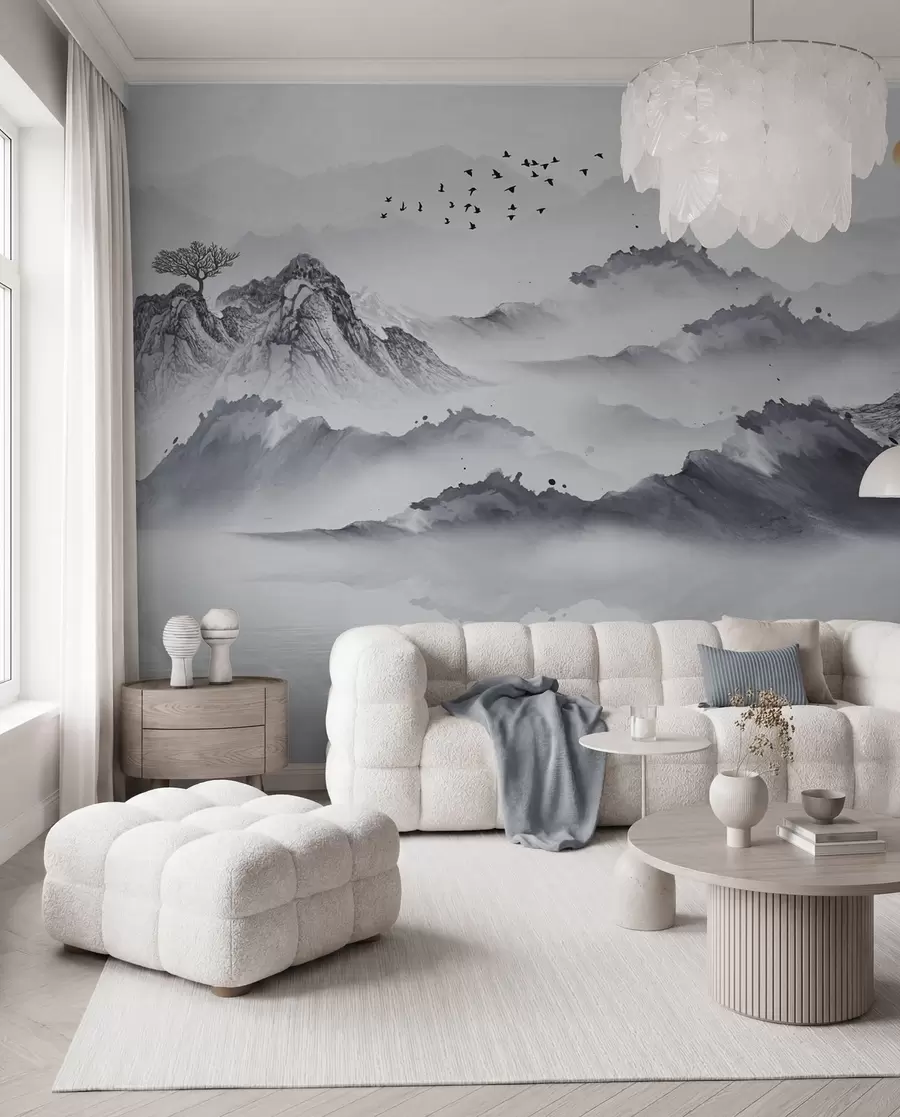 wall murals Flock over the Mountains u44010