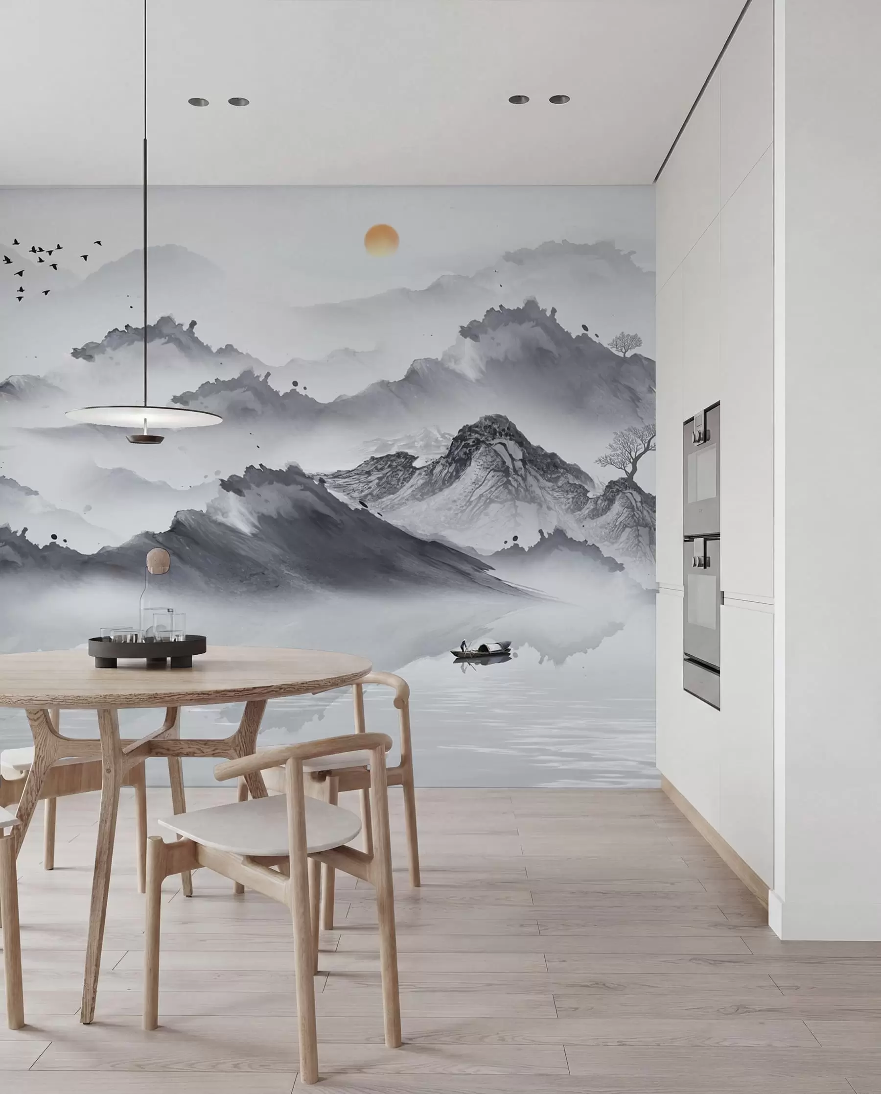 wall murals Flock over the Mountains u44010