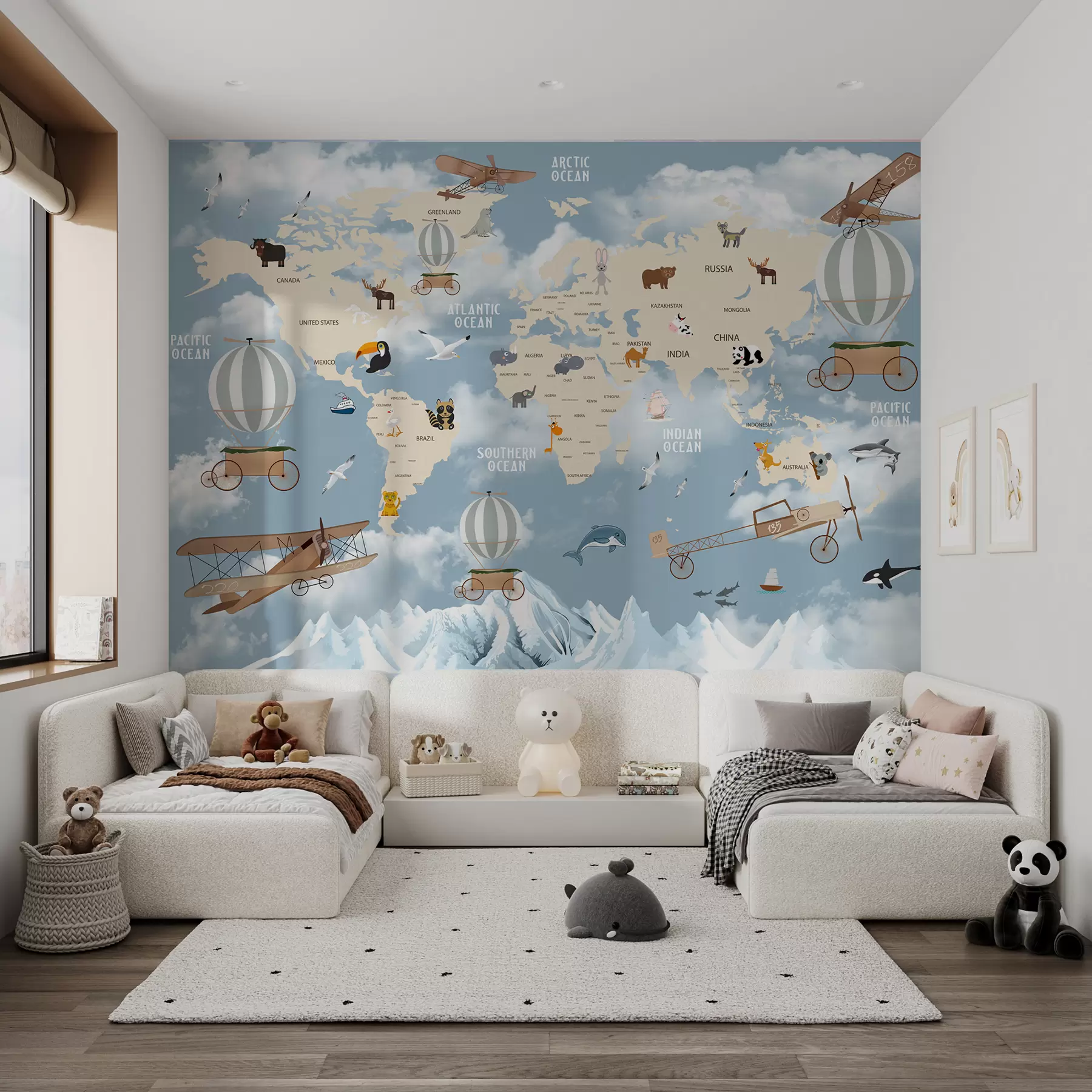 wall murals Ecoregion, world and cloud u48123