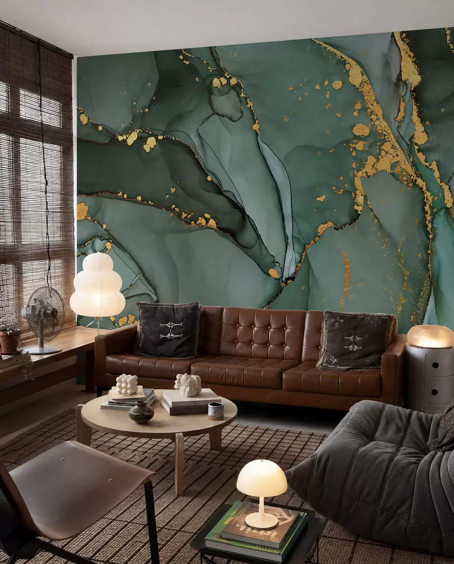 wall murals Green marble u50235