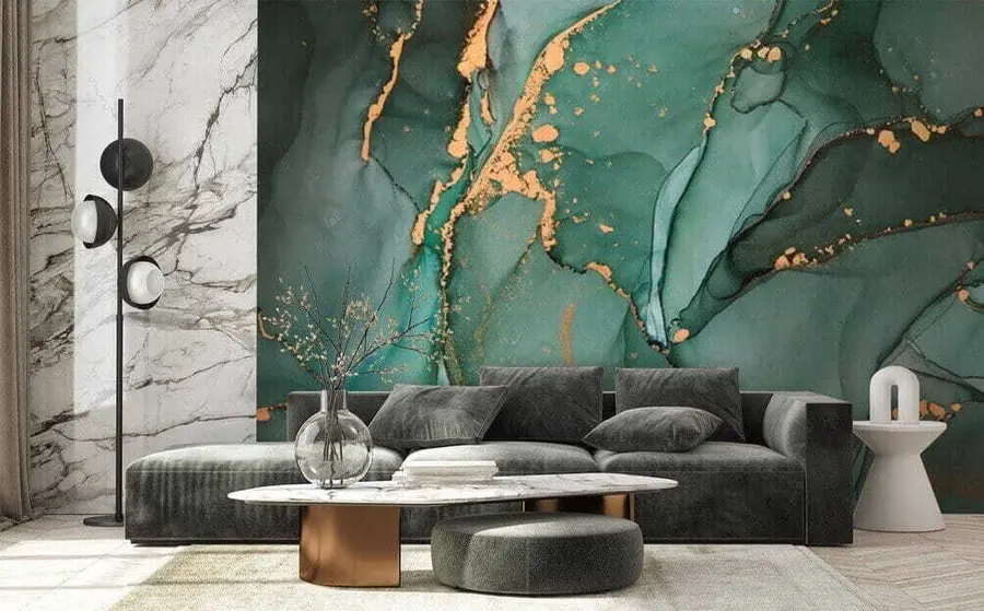 wall murals Green marble u50235