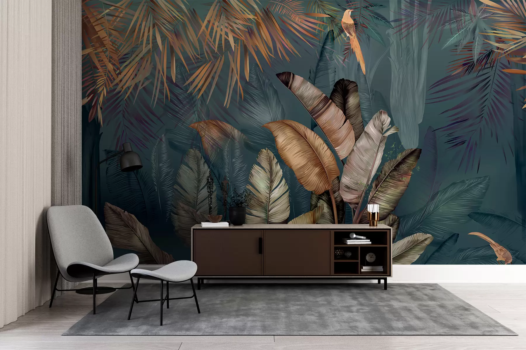 wall murals Bright tropical jungle u50468