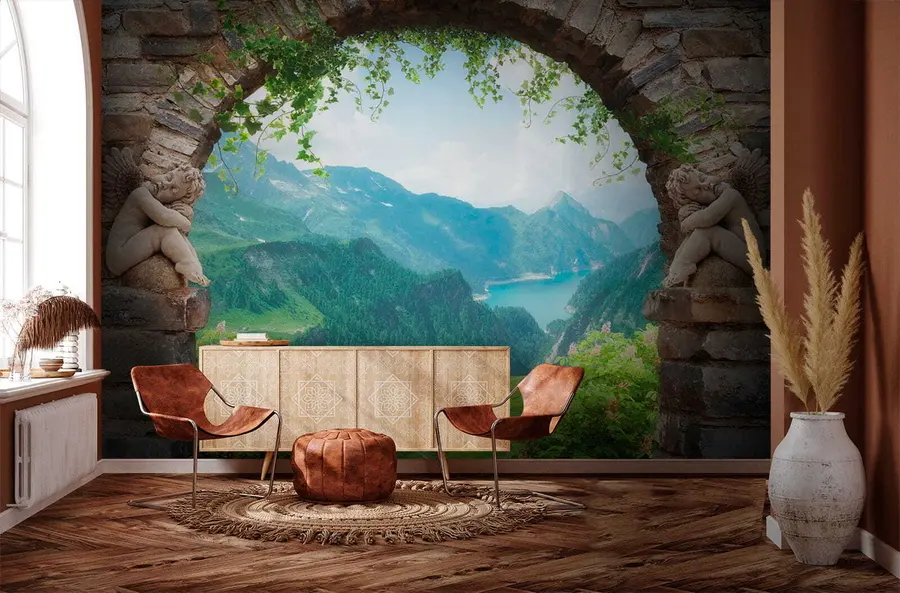 wall murals Arch with a view of the mountains u52506