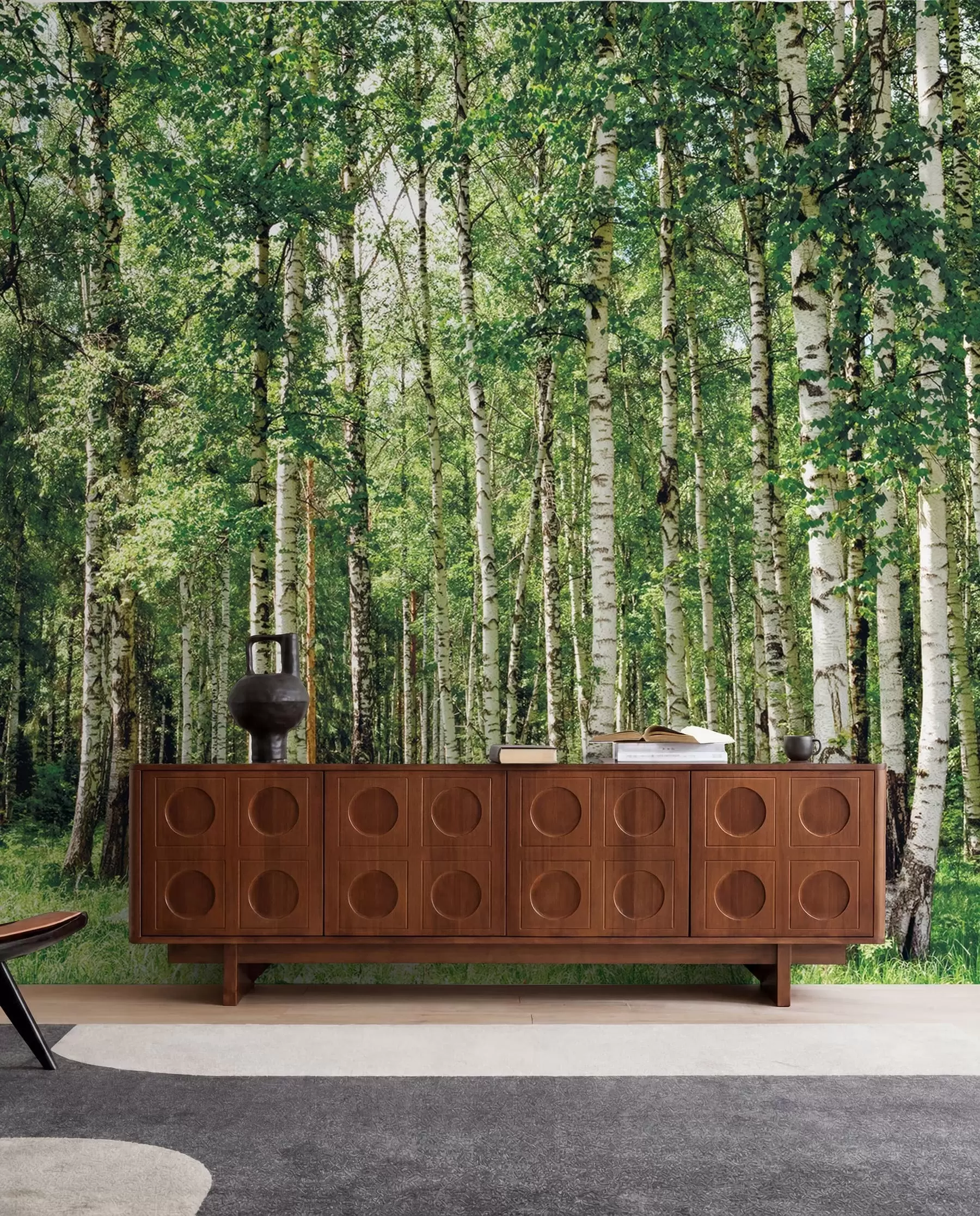 wall murals Inside the Summer Birch Wood u52530
