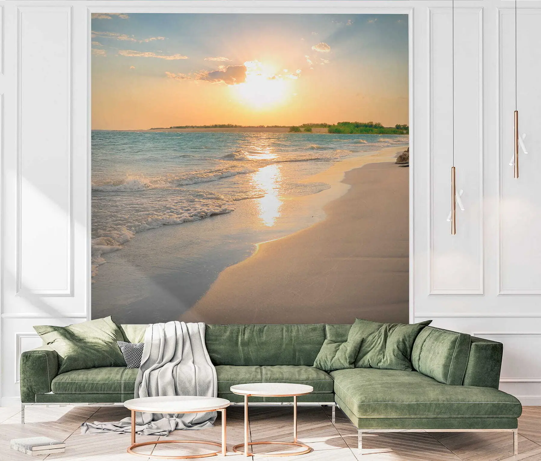 wall murals Sunset on the sea coast u53408