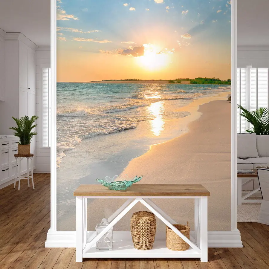 wall murals Sunset on the sea coast u53408
