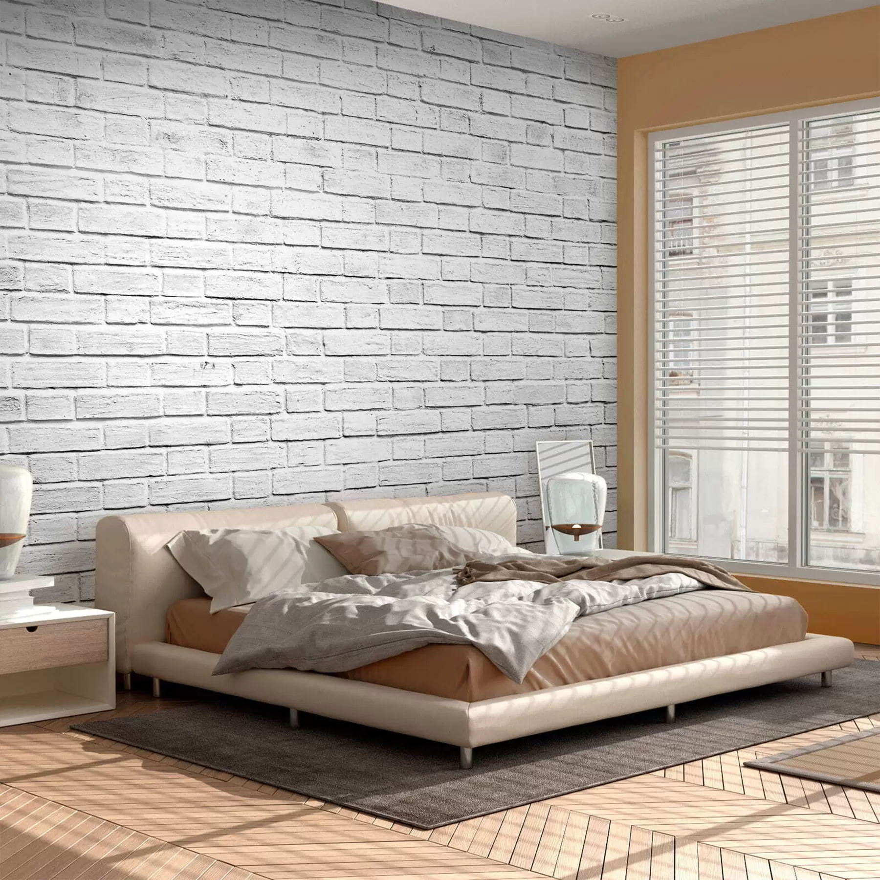 wall murals White brick wall u54004