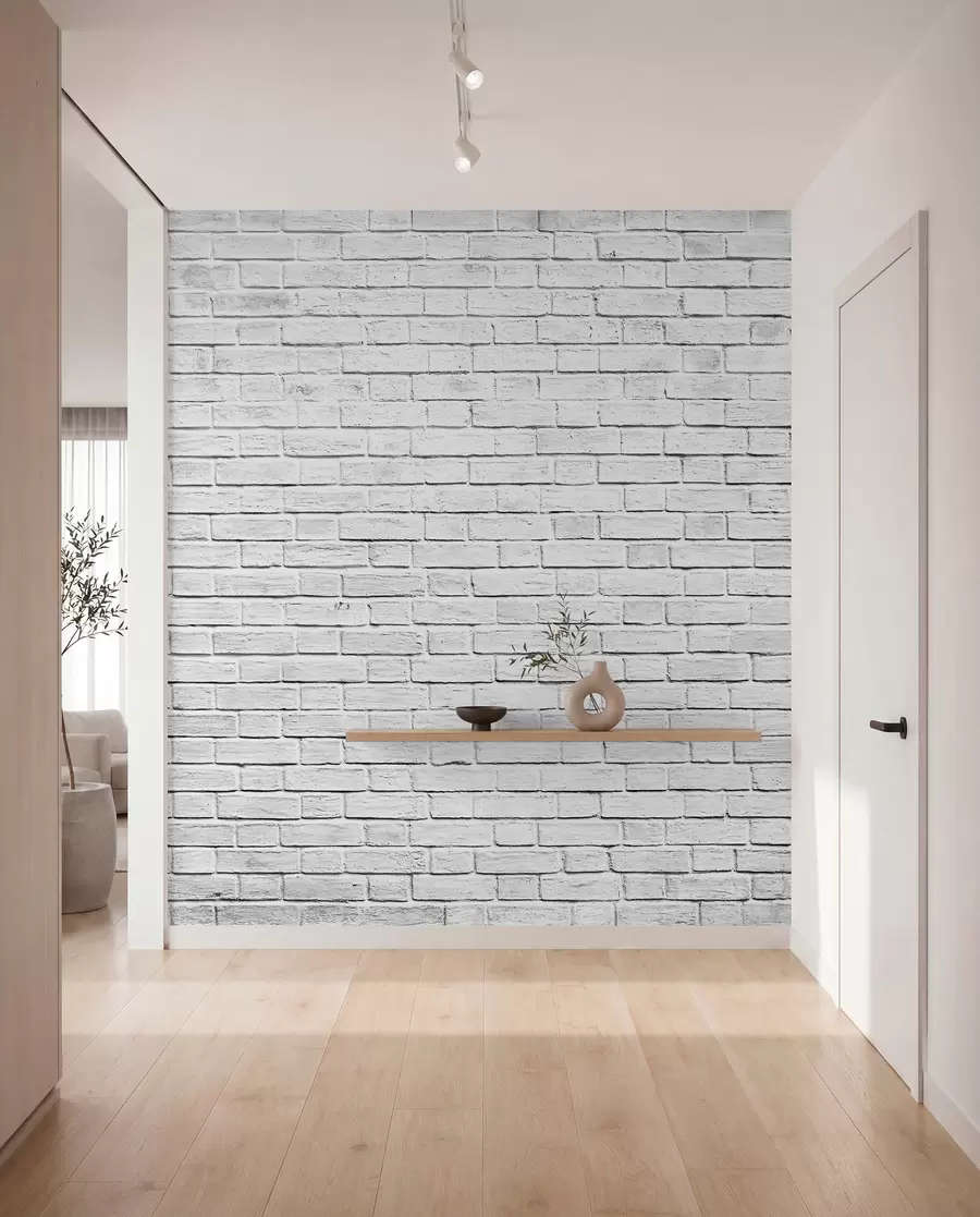 wall murals White brick wall u54004