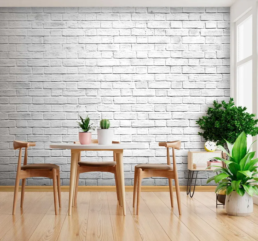 wall murals White brick wall u54004