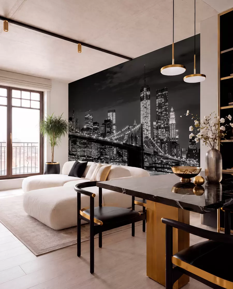 wall murals Brooklyn in Monochrome u56428