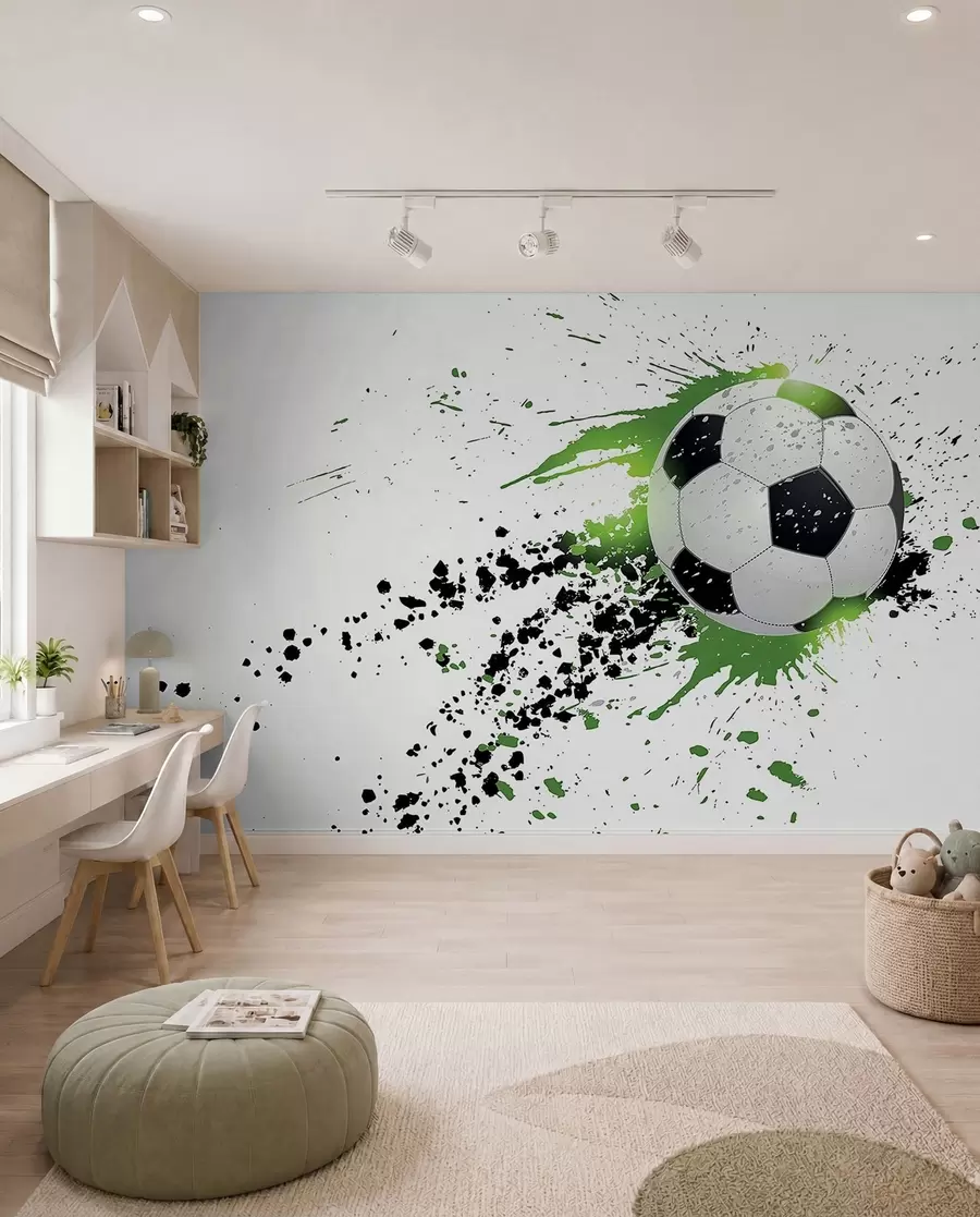 wall murals Football in Green Streaks u57431