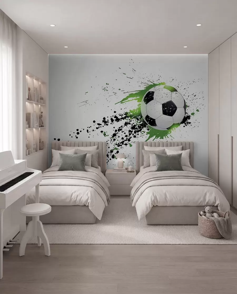 wall murals Football in Green Streaks u57431