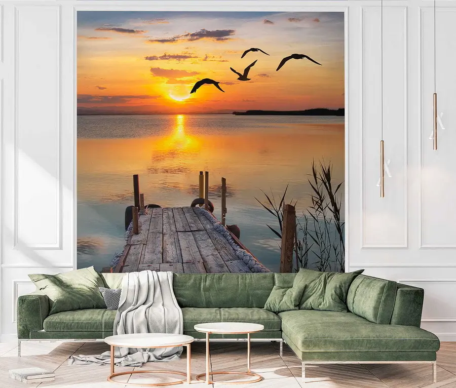 wall murals Seagulls and pier u57673