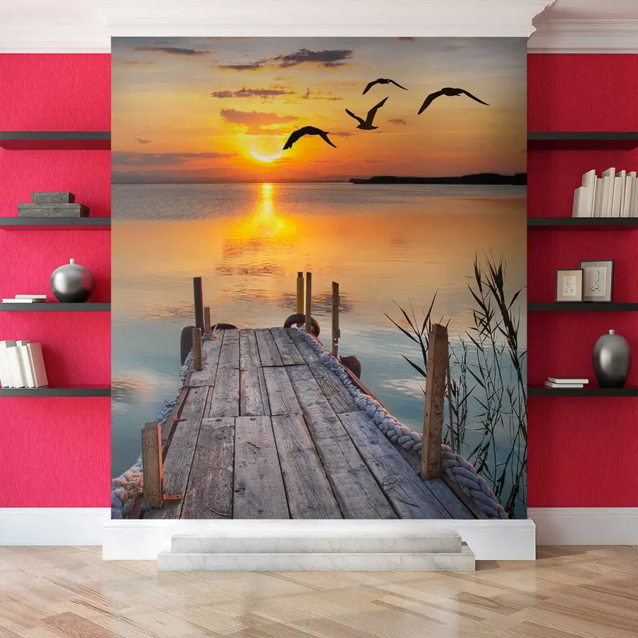 wall murals Seagulls and pier u57673