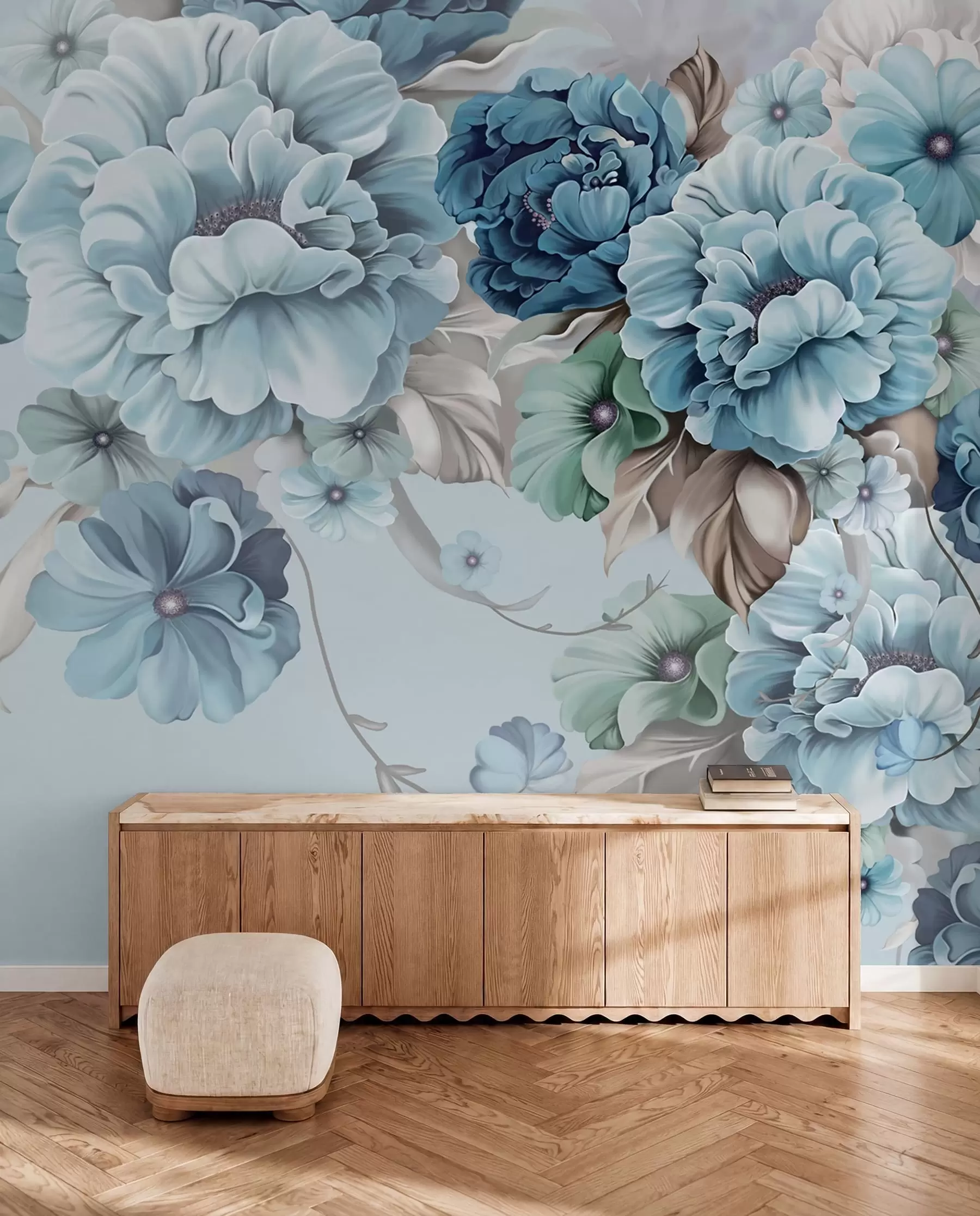 wall murals Blue Floral Bouquet u59900